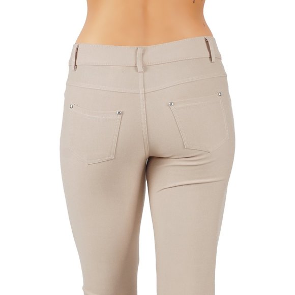 Jean Look Jeggings Slim Fit Pull Up Pants - Picture 4 of 4